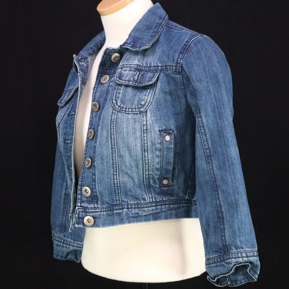 Denim Jacket Highway Jeans Kids Size M Roll Tab Sleeve Pockets